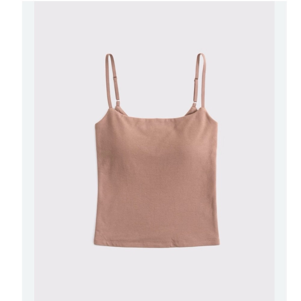 NWT Abercrombie & Fitch Bra Free 90s Slim Fit Cami SZ XXS Brown Classic Stretch - Picture 3 of 9